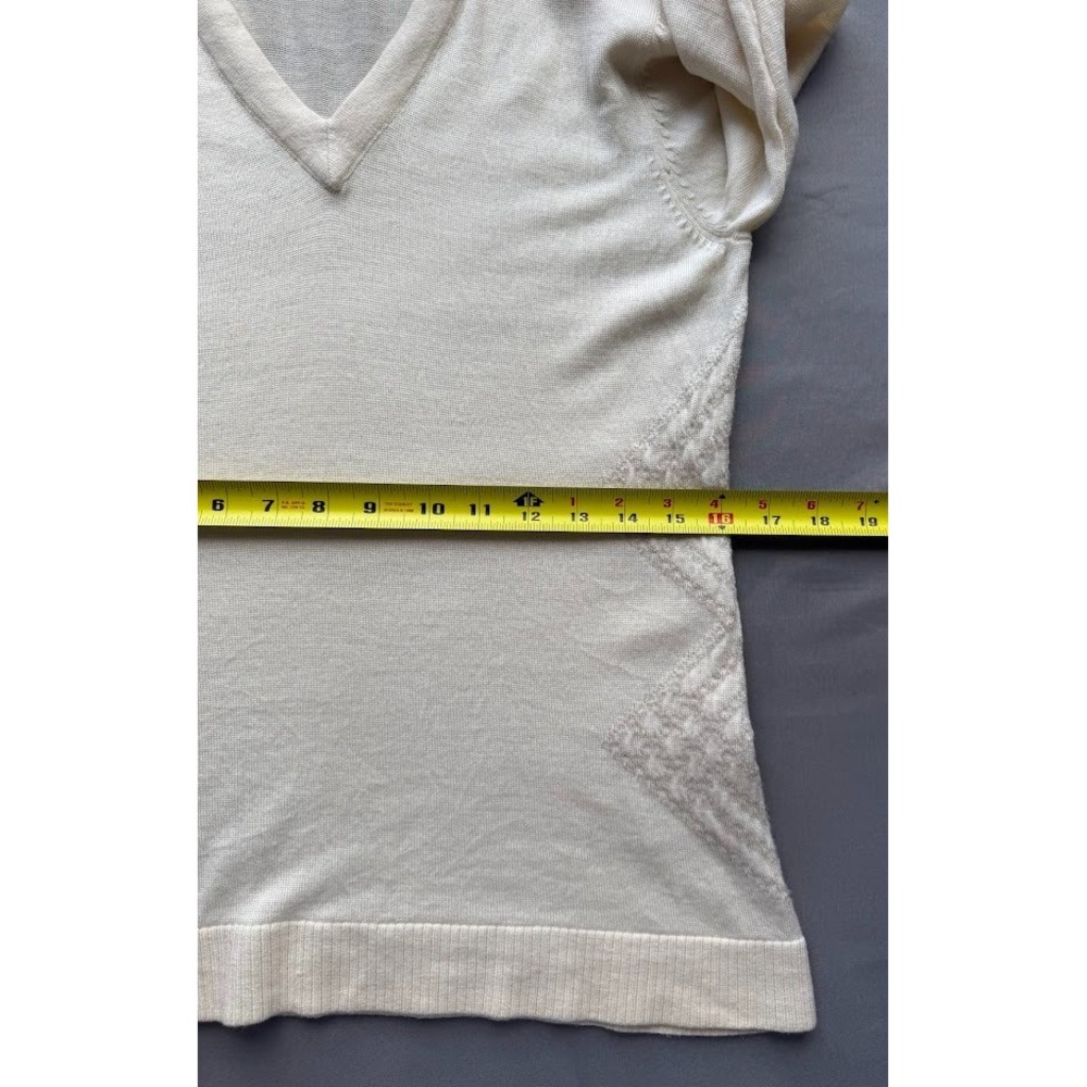 Vintage Nike‎ Golf 100% Wool Sweater Men Large Beige Pullover V Neck Long Sleeve - Picture 8 of 13